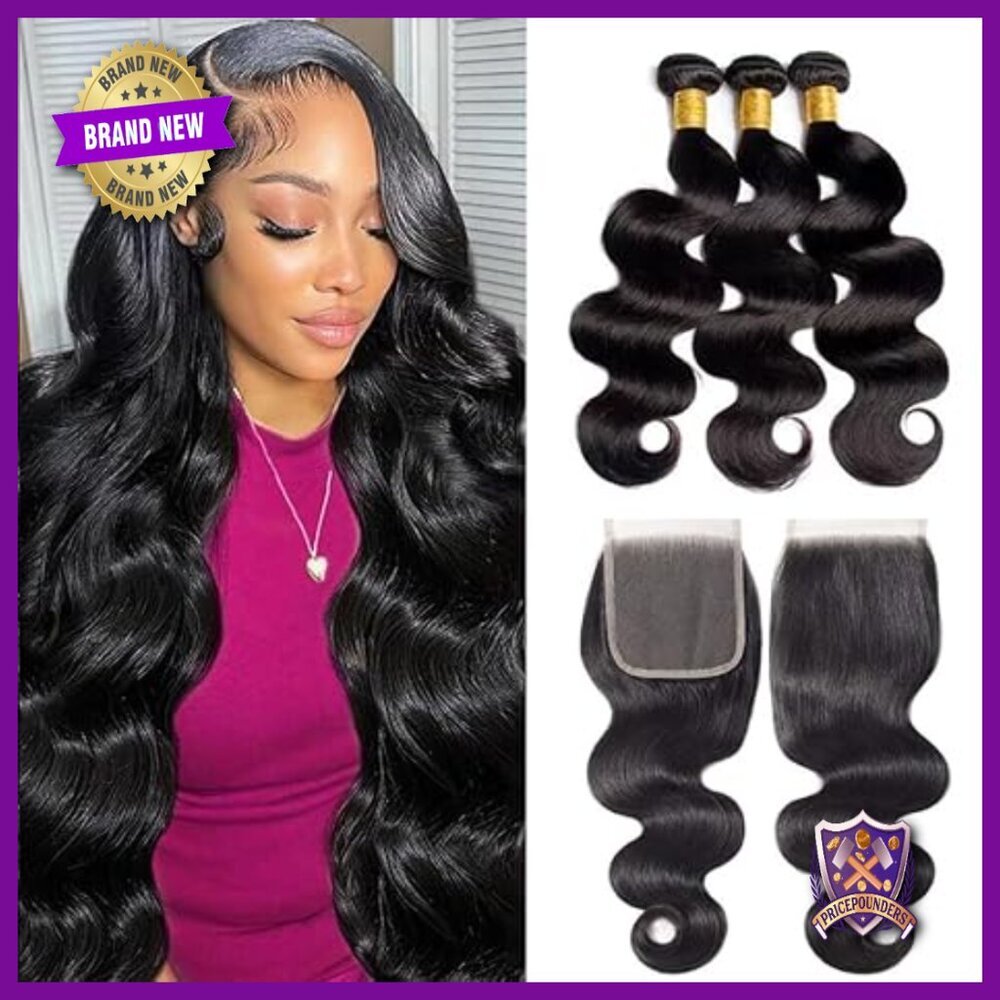12A Brazilian Virgin Human Hair Bundles with 4x4 HD Lace Closure